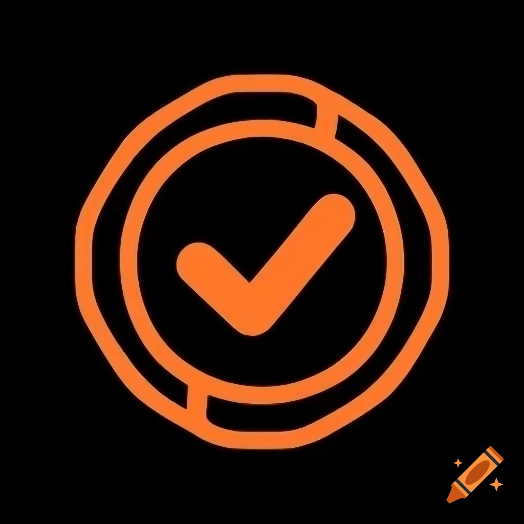 Abstract triple circle imbricated icon in orange on black background
