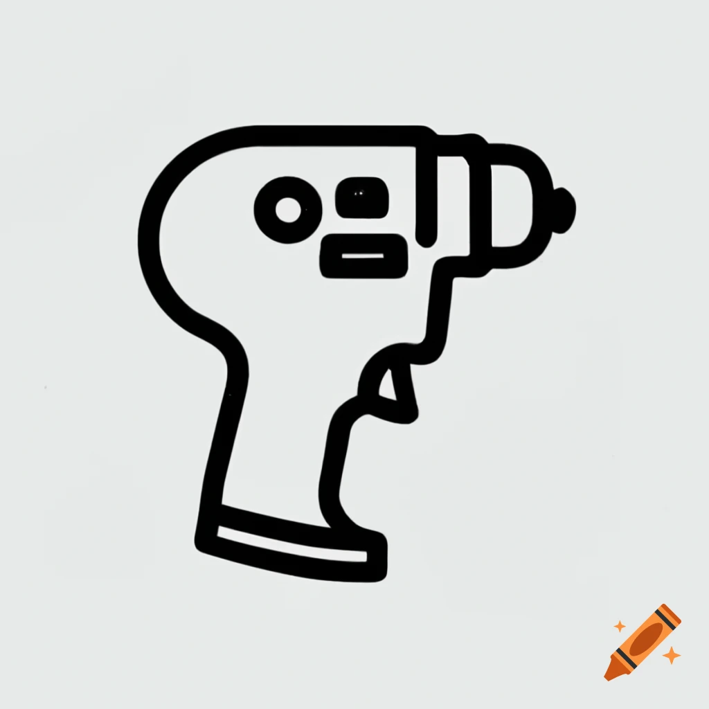Line drawing of a hand drill