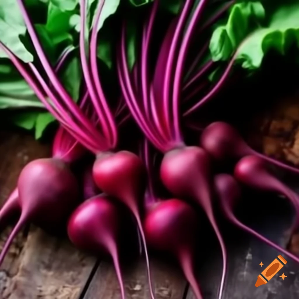 Fresh beets in a rustic setting