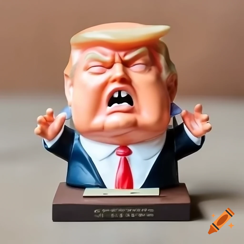 Satirical bobblehead of an old man with bandaged ear and blood streaks