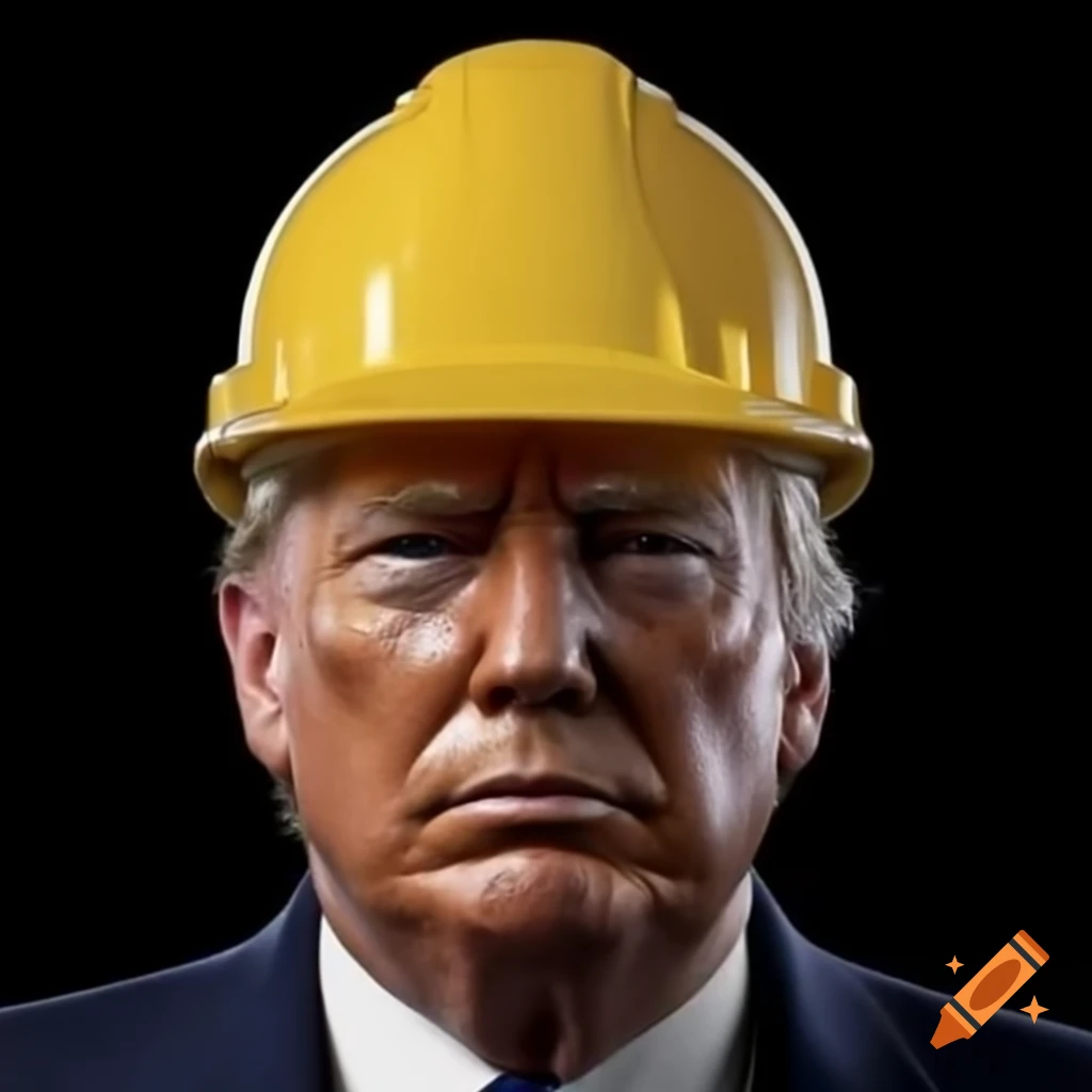 Political cartoon featuring Hard Hat Trump