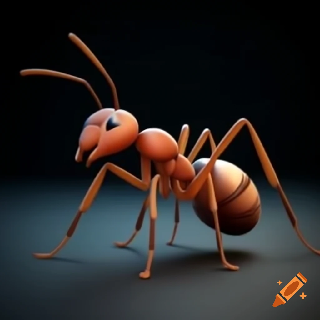 3D model of a stylized ant