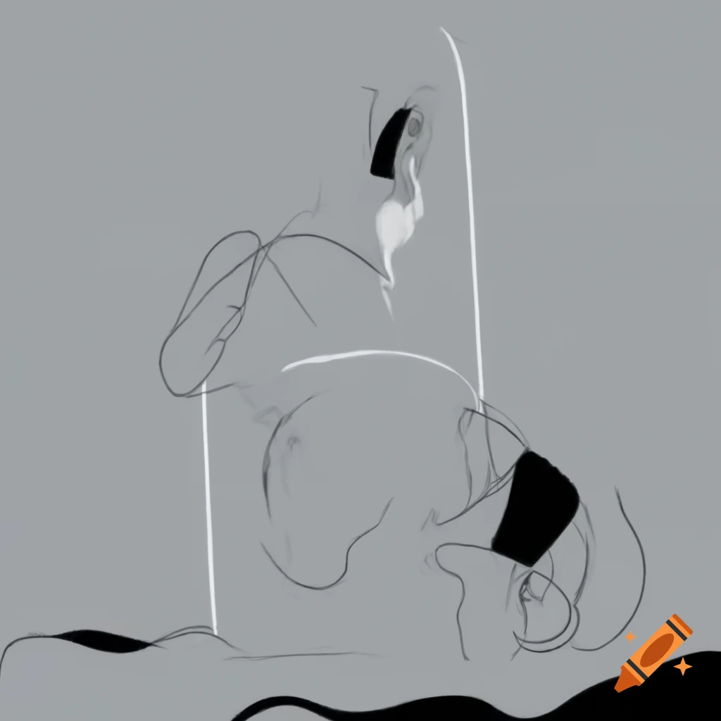 Surrealist minimal monochrome art scene