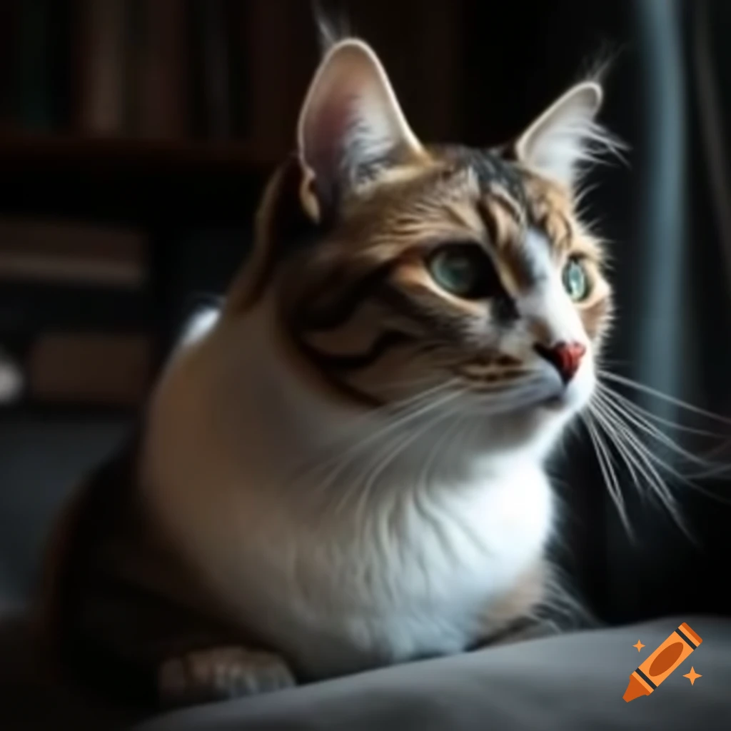 Cute cat lounging