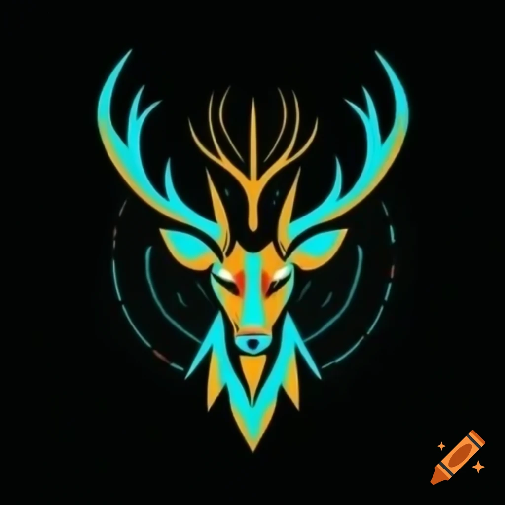 Tribal design featuring a buck silhouette