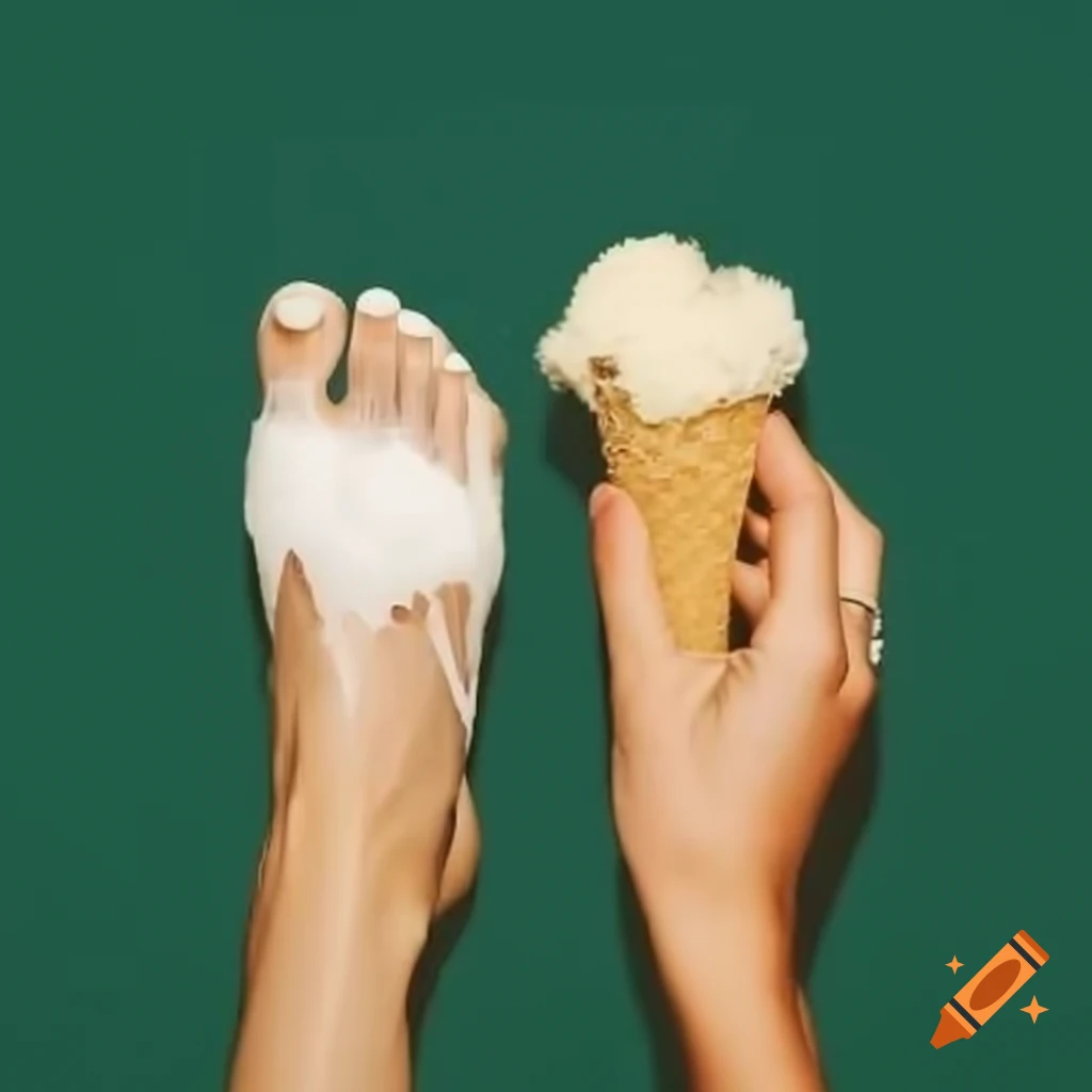 Foot next to ice cream cone