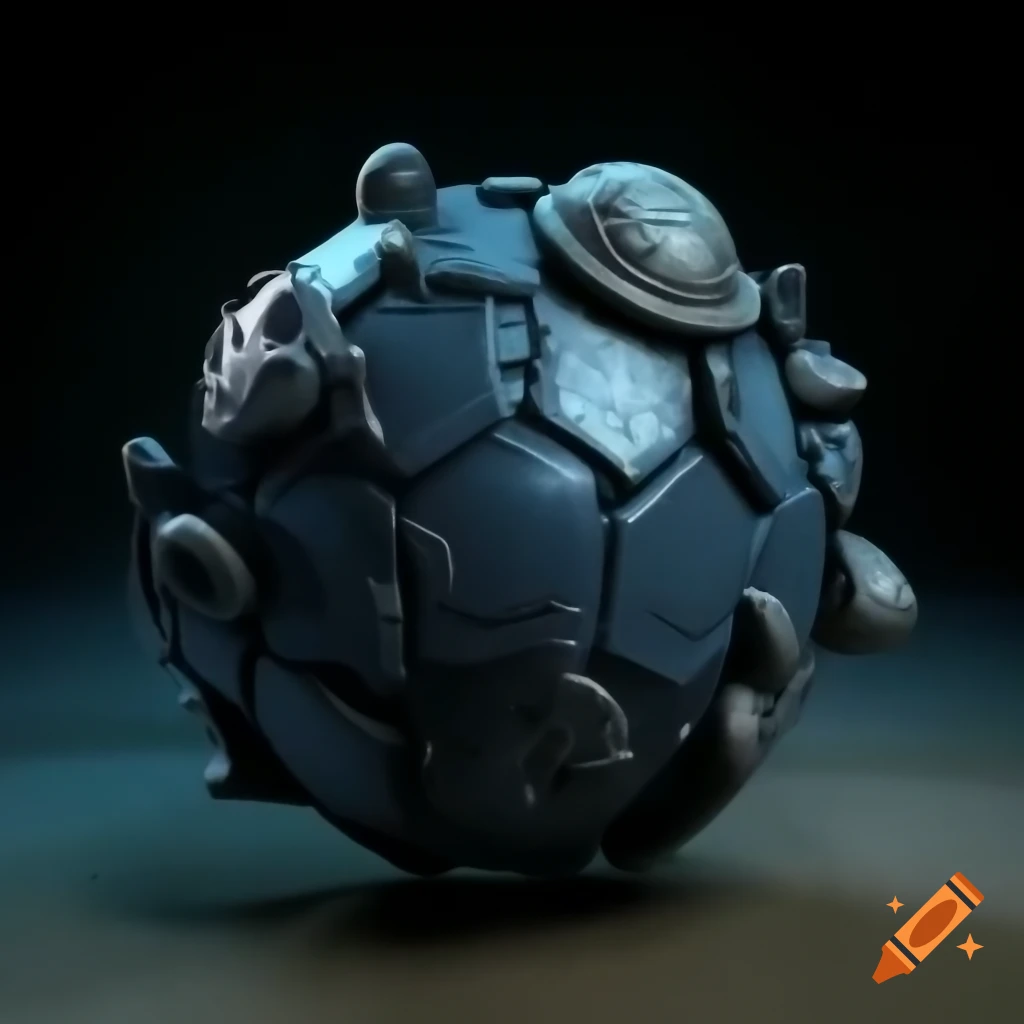 3D model of "Ball of Davy Jones' Curse" in dark blue with silver highlights