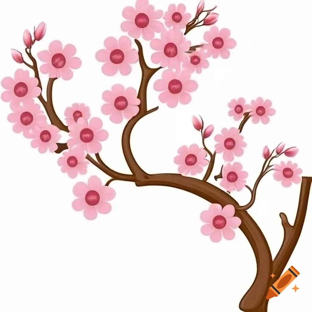 Cherry blossom tree branches in bloom