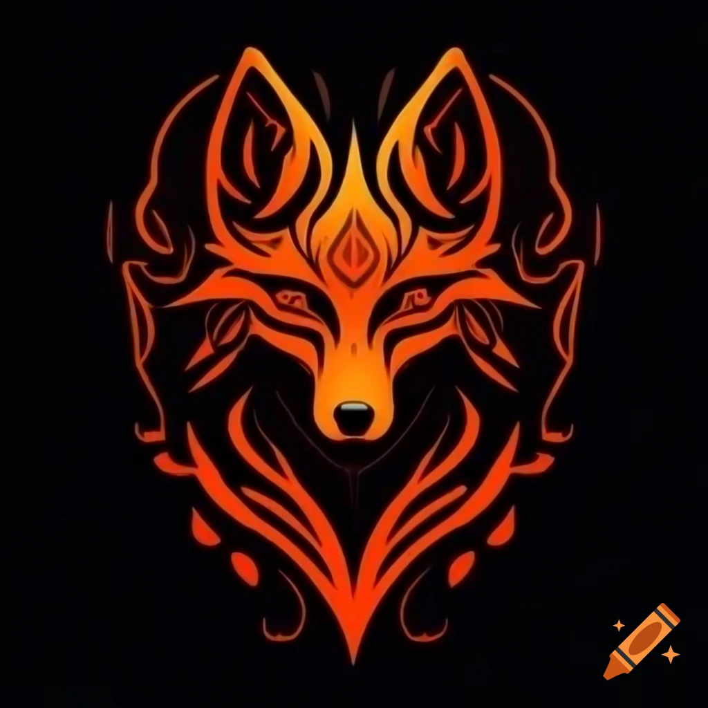 Kitsune tribal design featuring fox motifs