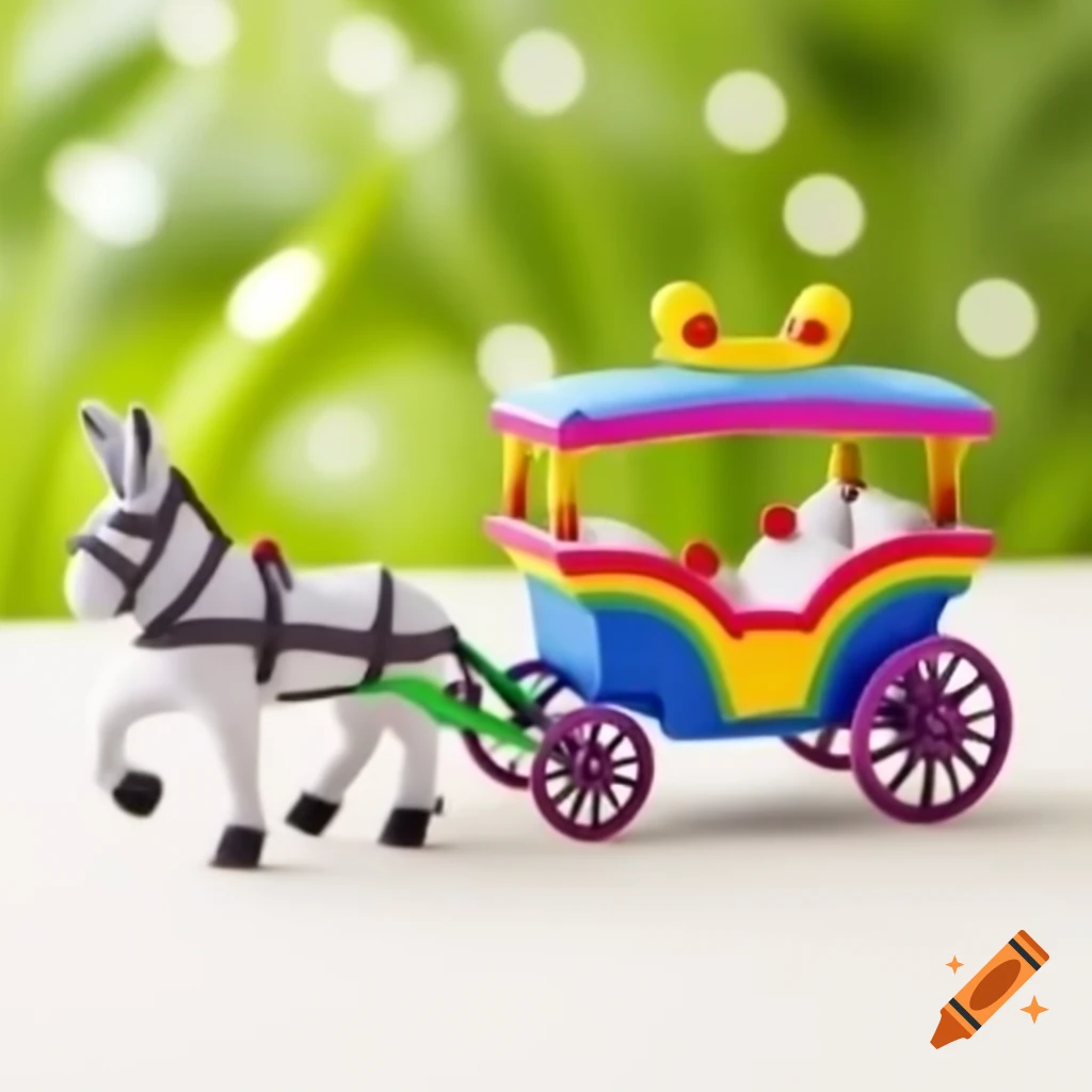 Pride-themed donkey carriage resin set