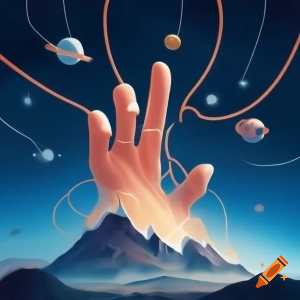 Five Finger Mountain in space theme inspired by Journey to the West