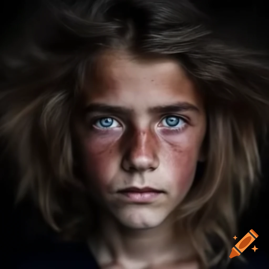 Young man with stylish lion-like hair