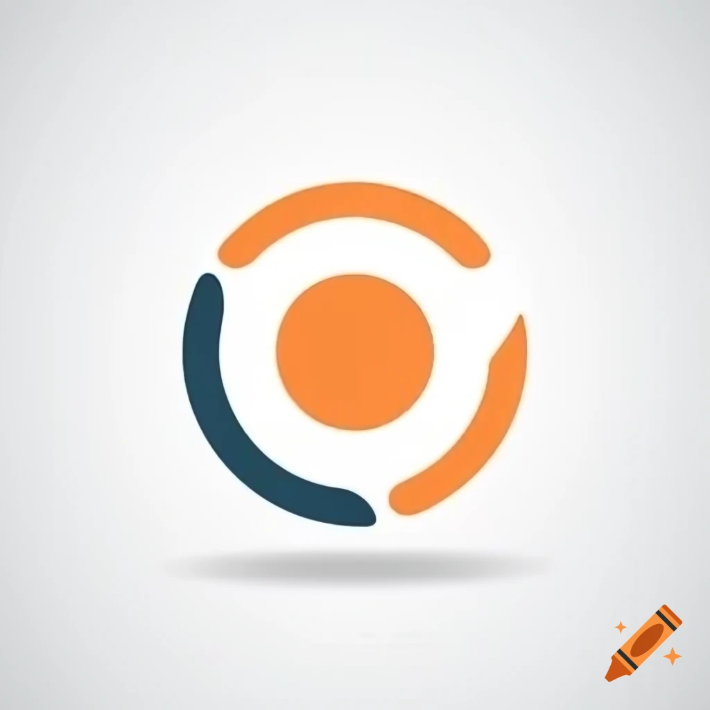 Flat round logo design in white and orange symbolizing network connectivity