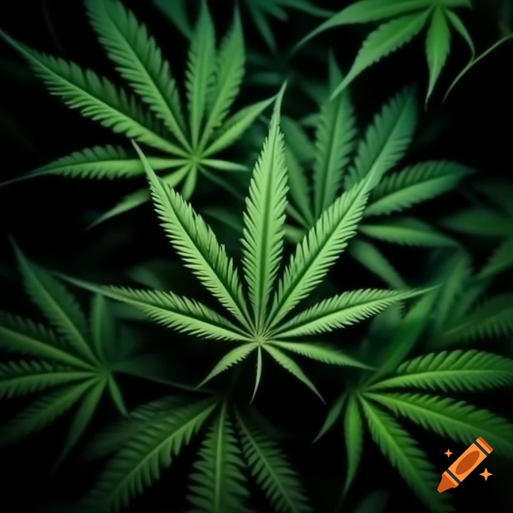 Dark background featuring marijuana leaves wallpaper