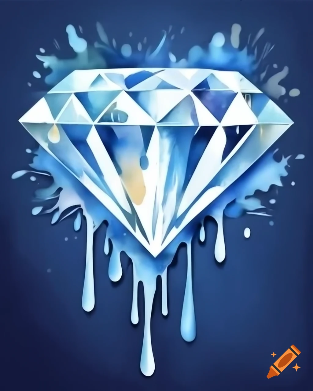 Dripping diamond design at 120 dpi resolution