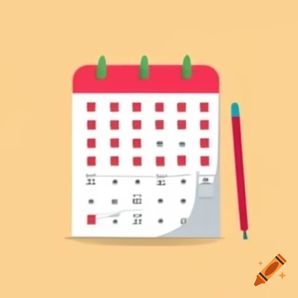 Calendar with dates and months