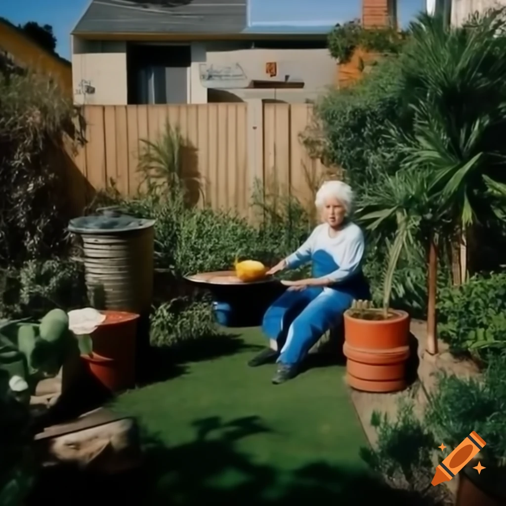 Scene in Grandma Galya's yard
