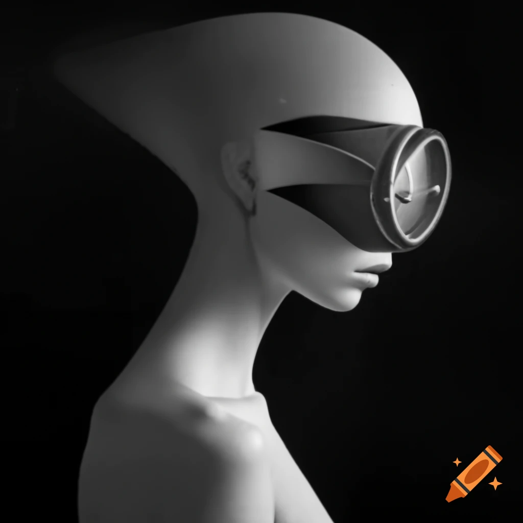 Surrealist monochrome composition
