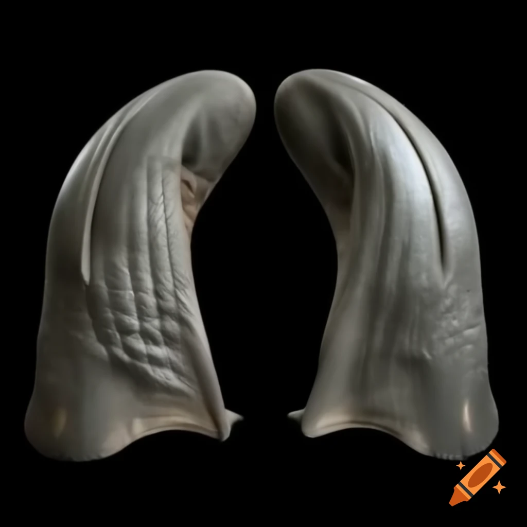 Detailed illustration of whale fins resembling hands