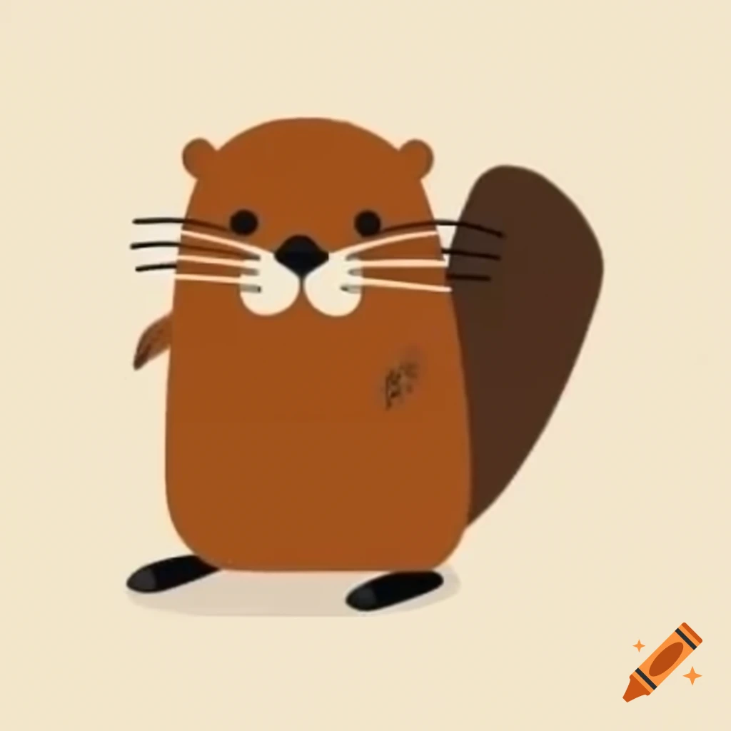 Simplistic logo featuring a beaver with its tail