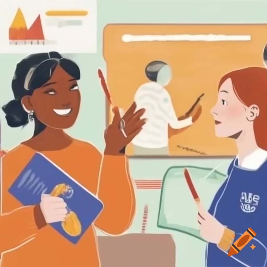 Two college classmates engaged in conversation during Spanish course activity