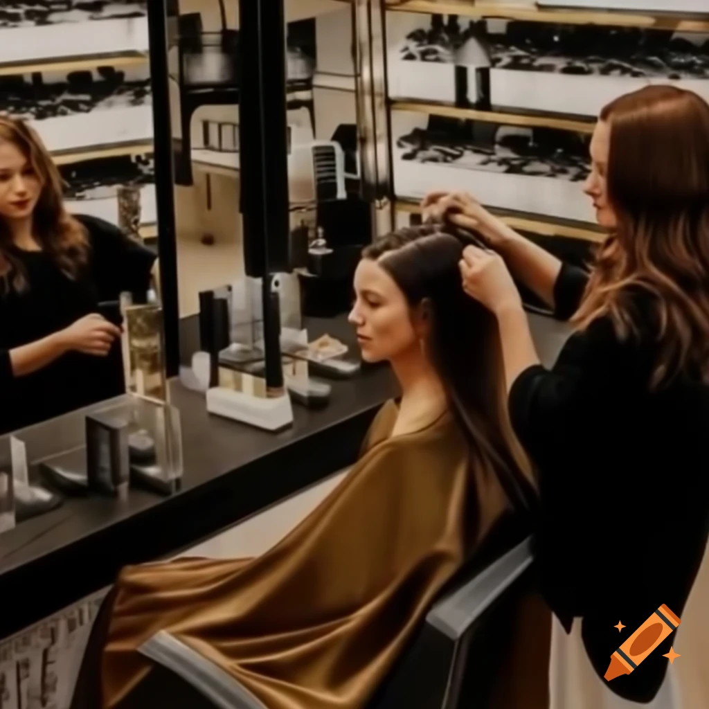 Elegant retail store displaying hair oils in gold and black color scheme