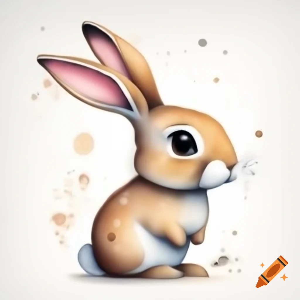 Cartoony rabbit in watercolor style