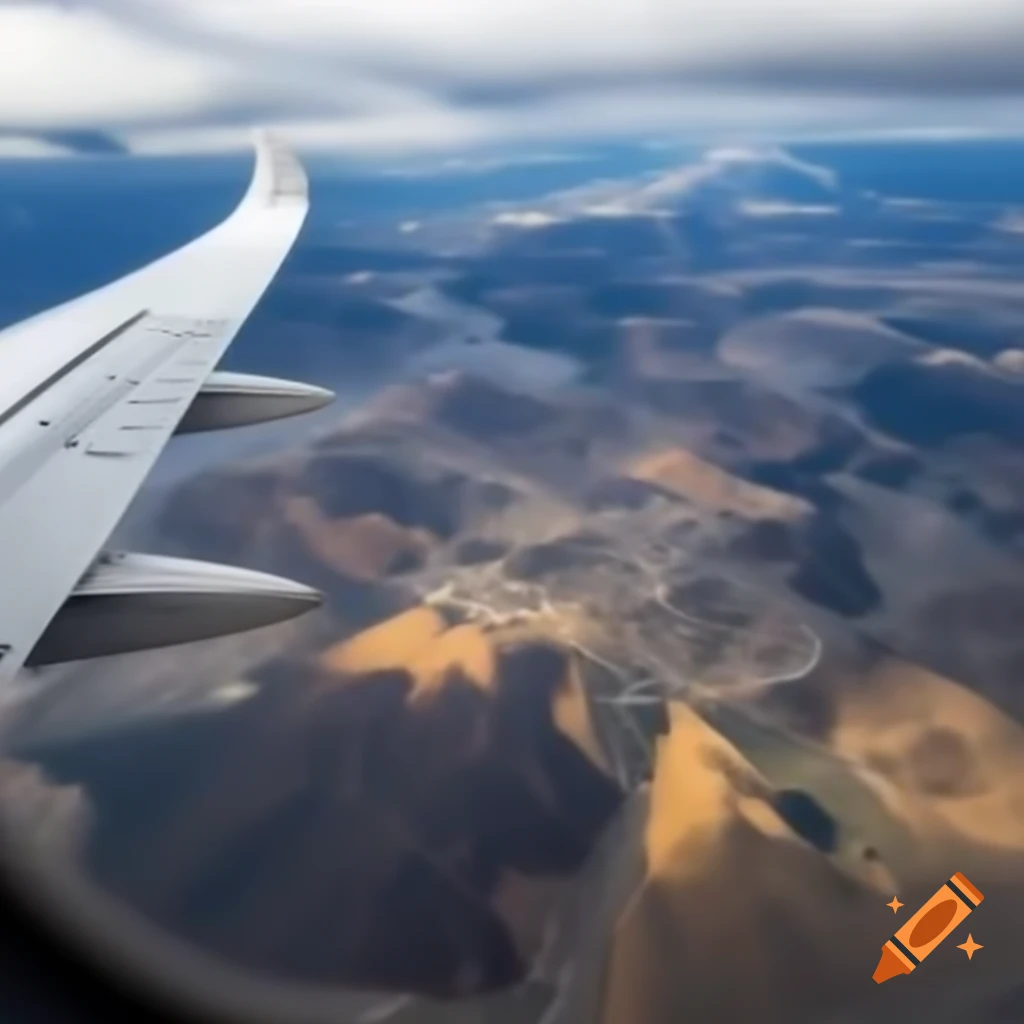 Airplane landing in a clear sky