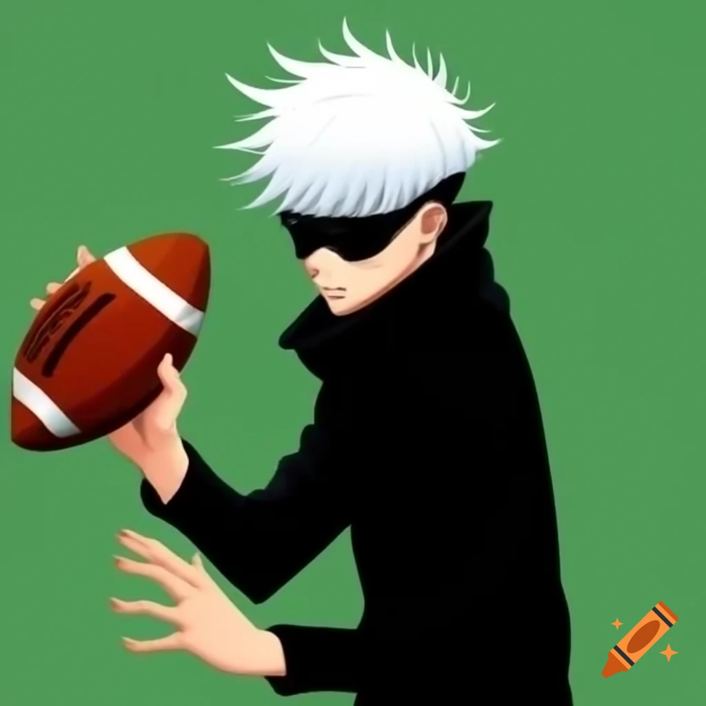 Satoru Gojo character playing American football