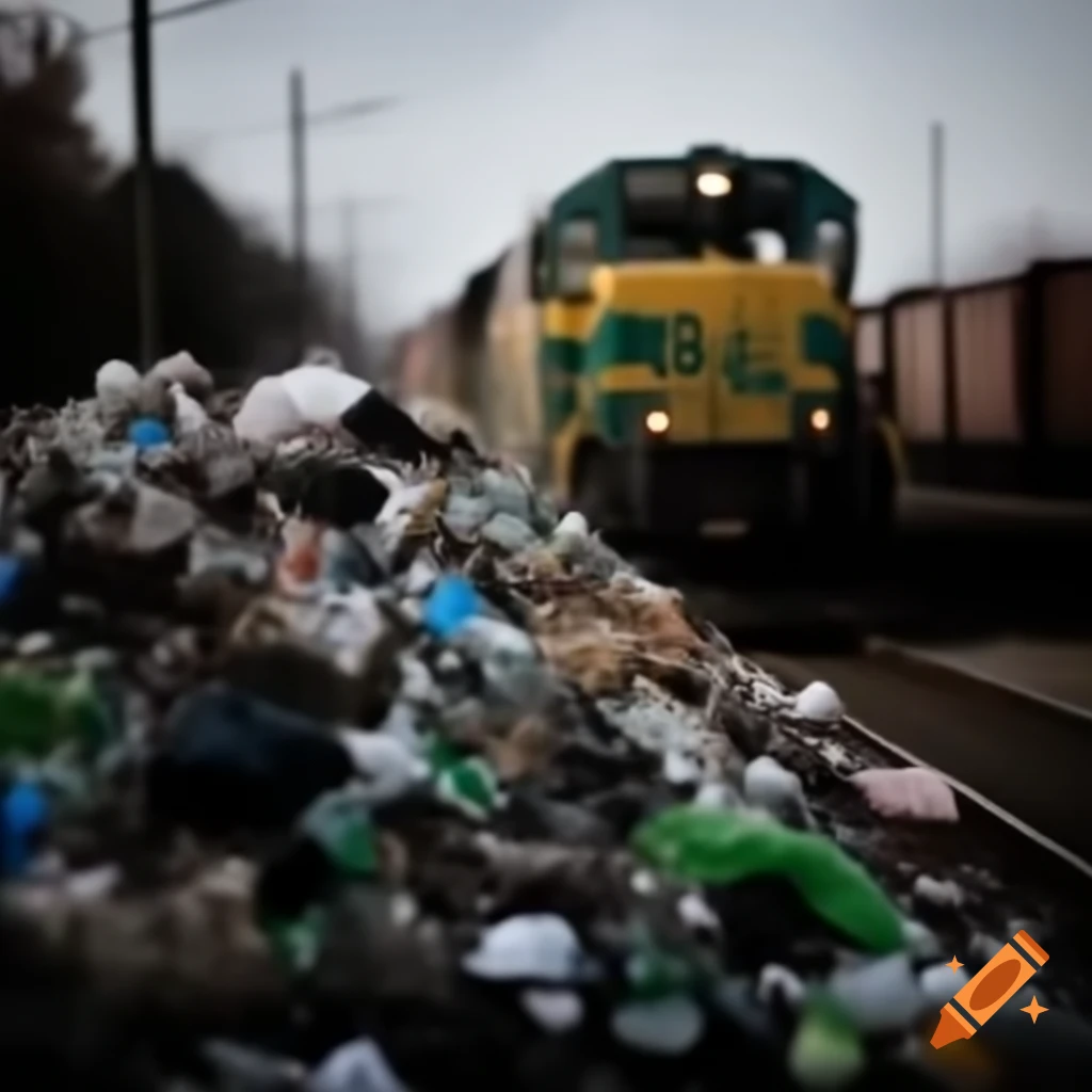 Garbage train transporting waste