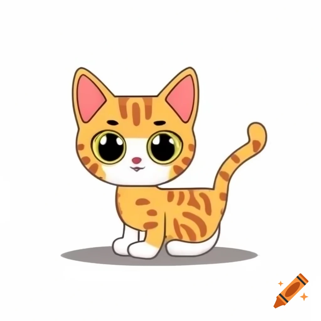 Colorful cartoon cat illustration