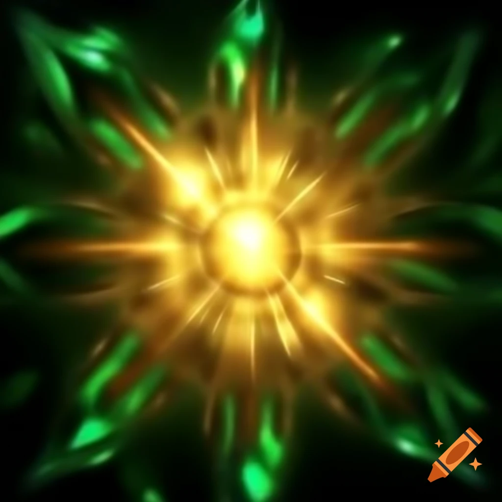 Golden aura surrounded by emerald aura