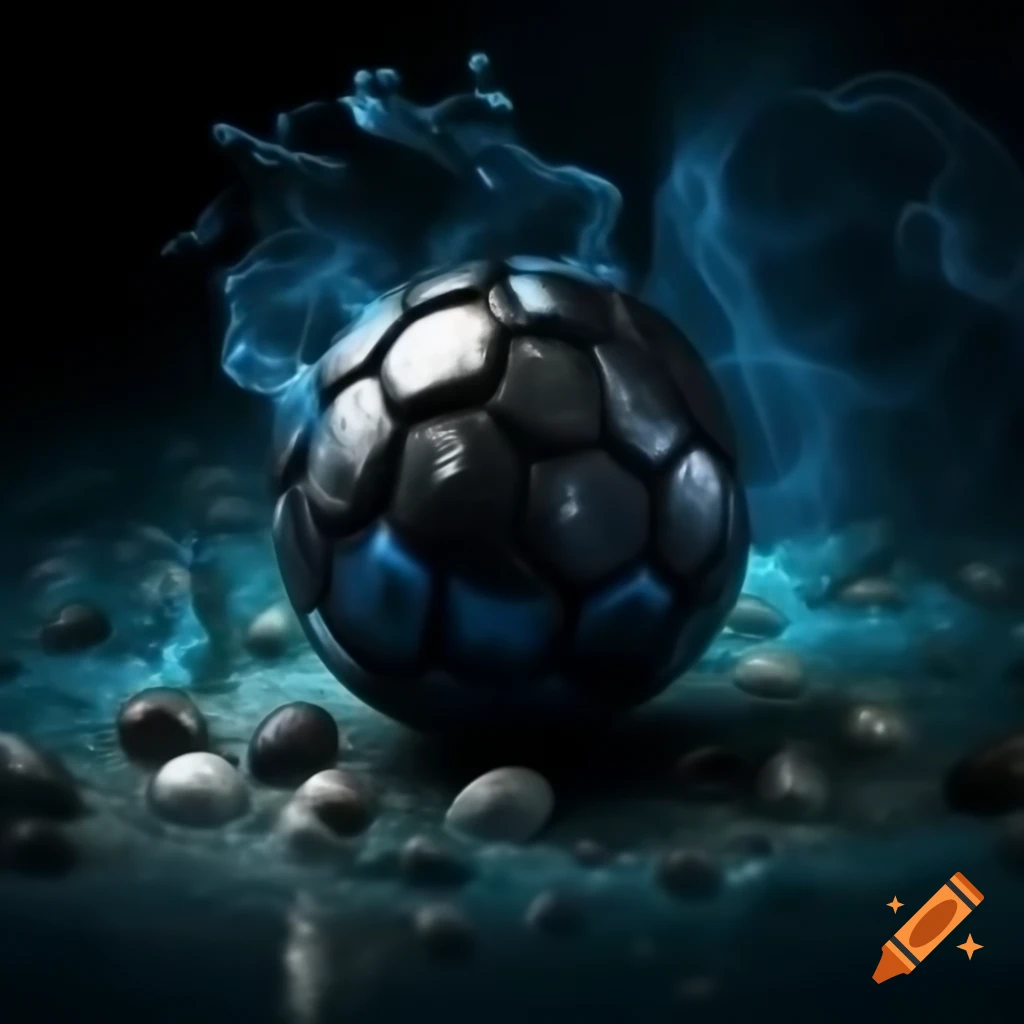 Cursed ball named 'Ball of Davy Jones' Curse', deep blue color with silver fish scale highlights
