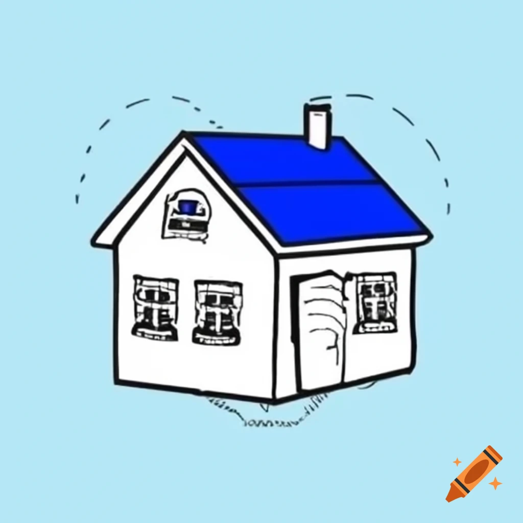 House with rustic roof and a water droplet hanging