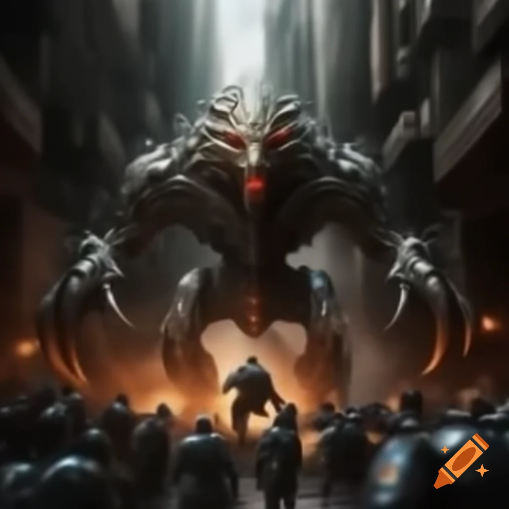 Intense alleyway battle featuring a general in a complex dream