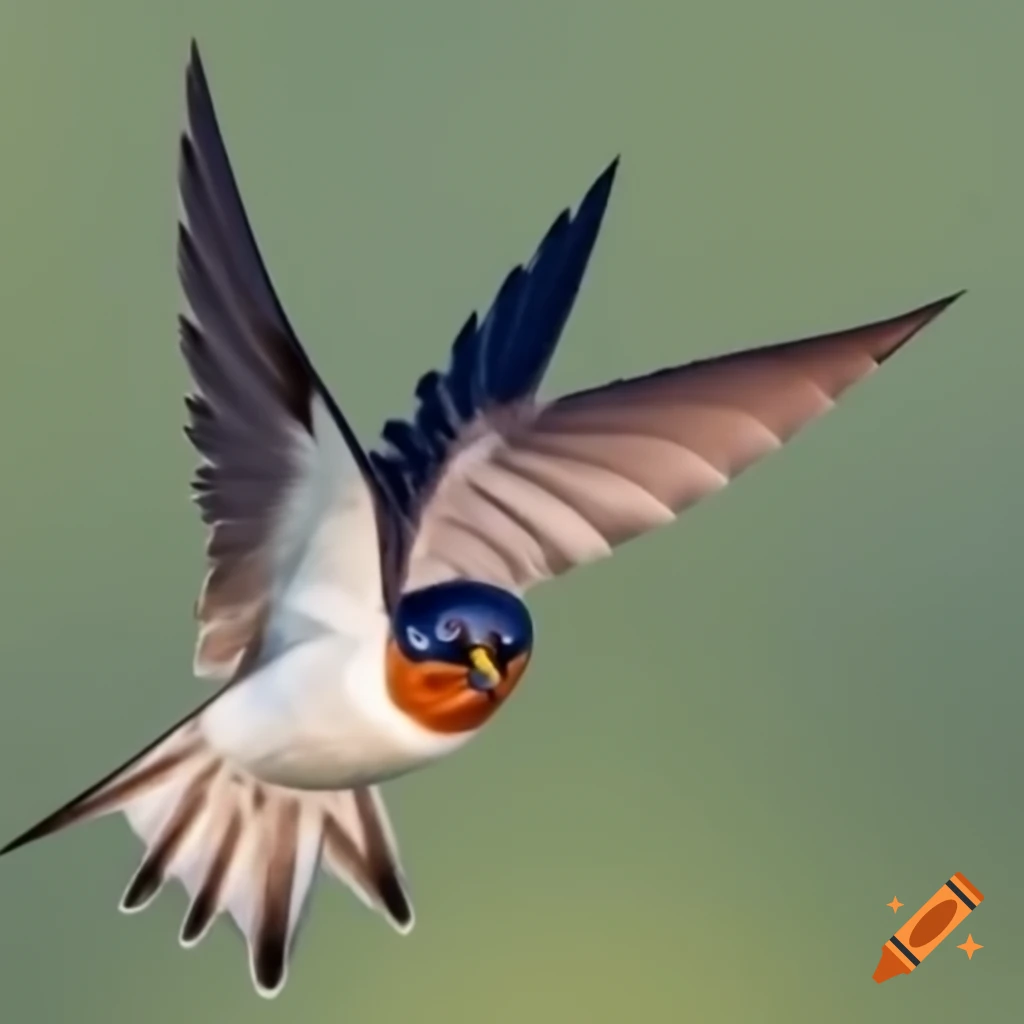 Swallows flying in the sky