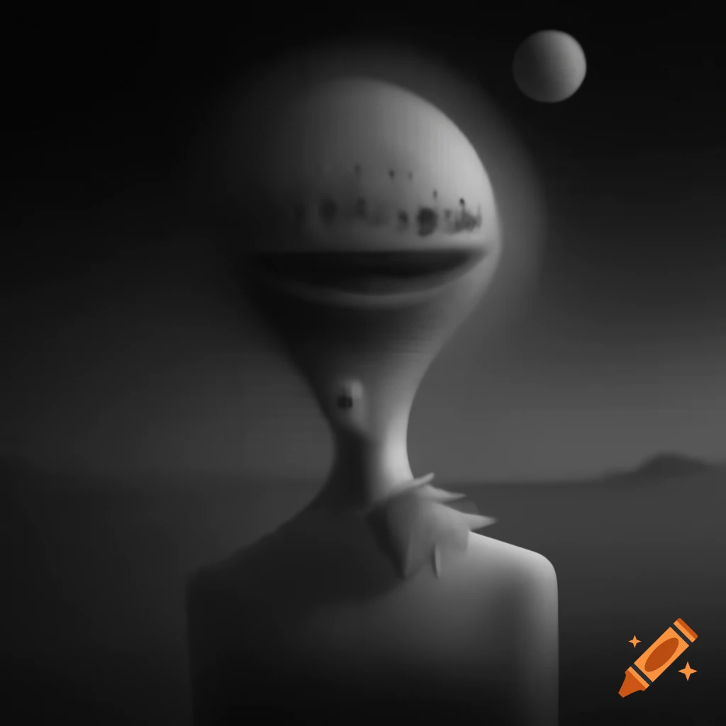 Surrealist monochrome artwork
