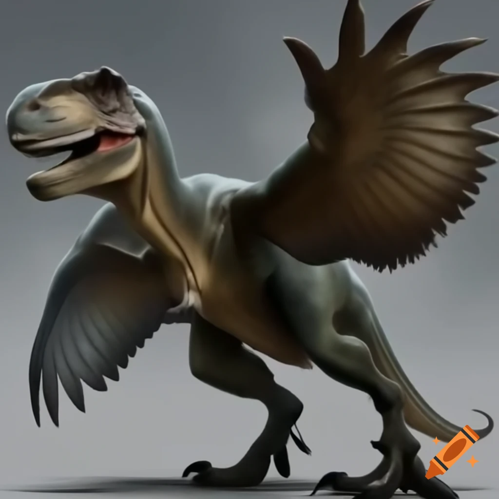 Tyrannosaurus Rex featuring wings and feathers