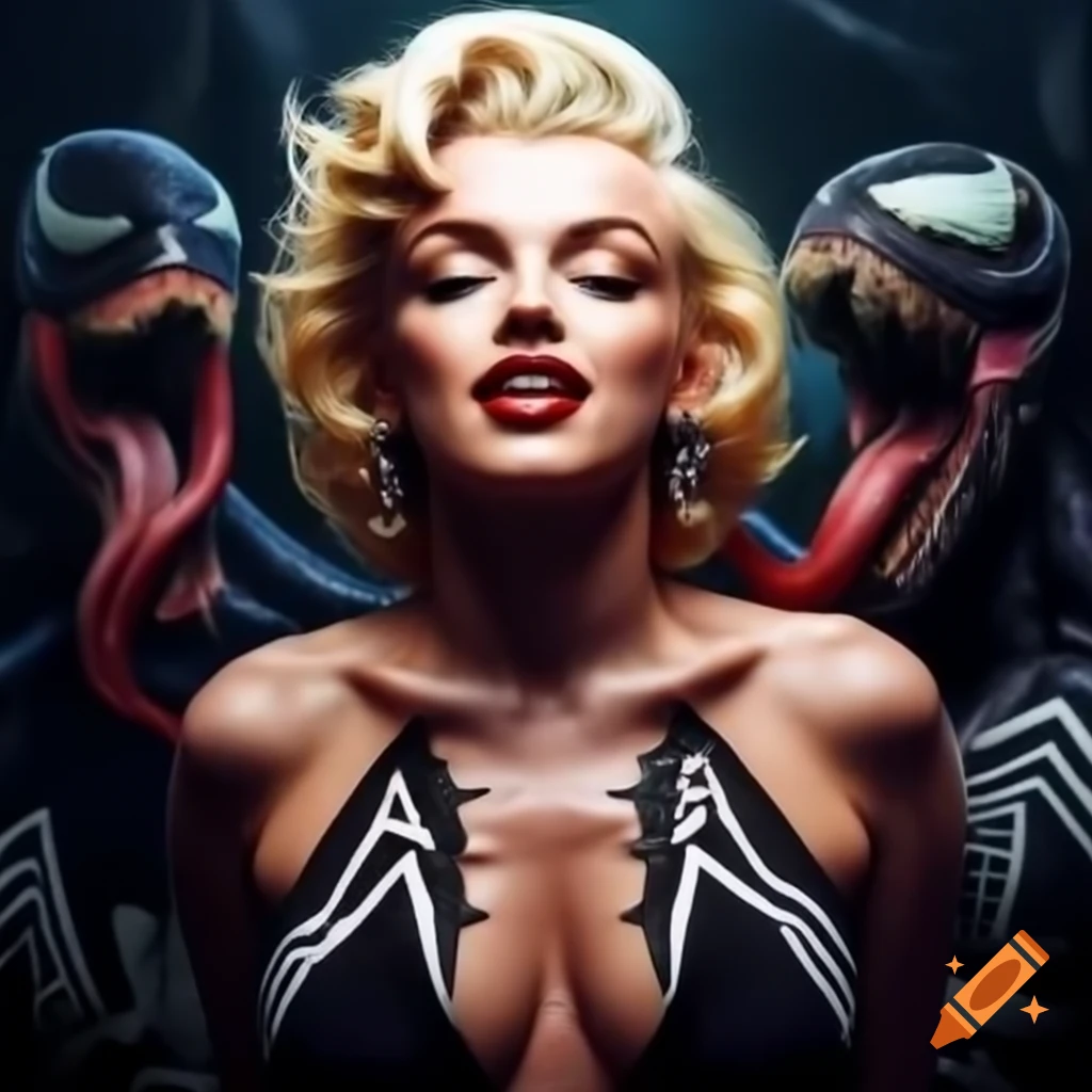 Creative fusion of Marilyn Monroe and Venom character