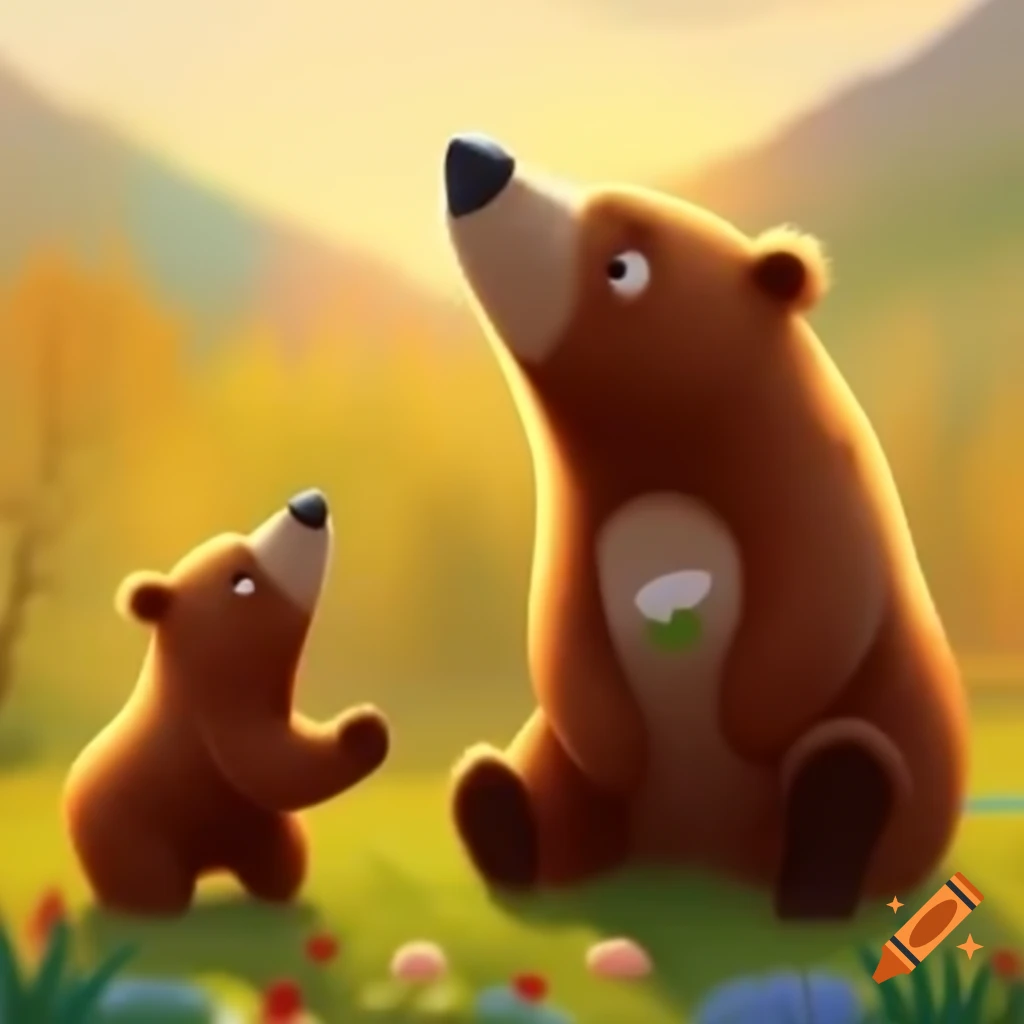 Humorous depiction of bears in playful poses
