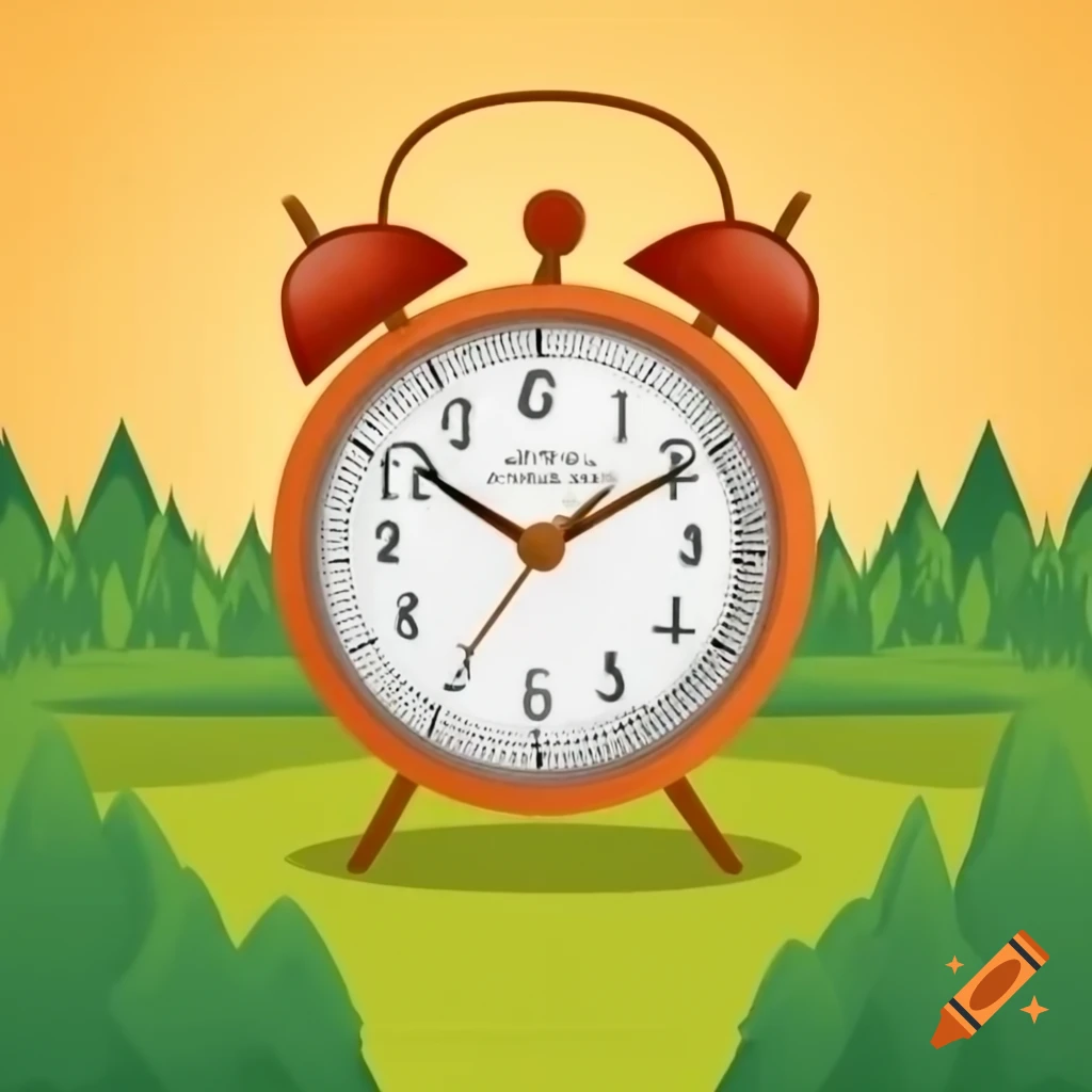 Vintage clock in the center of a forest