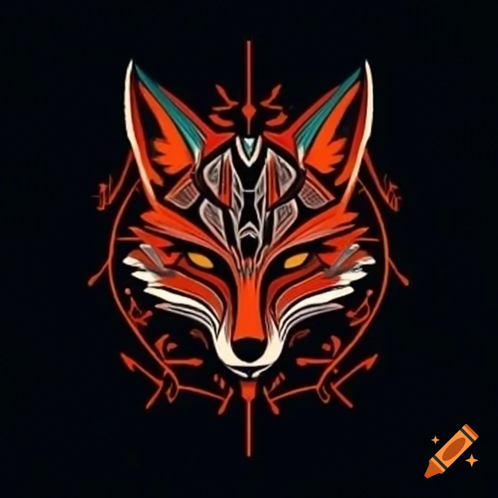 Japanese tribal design featuring a fox