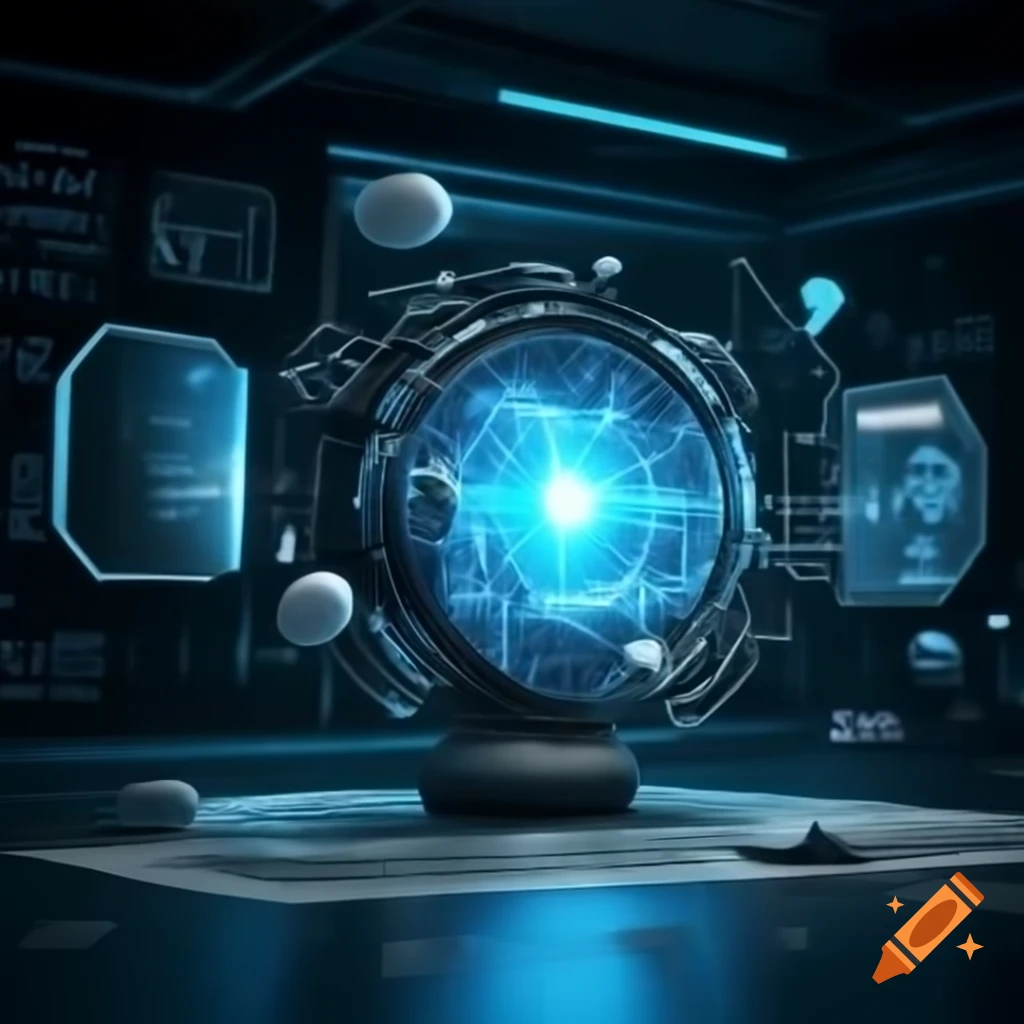 Futuristic scene illustrating advanced technology and societal evolution
