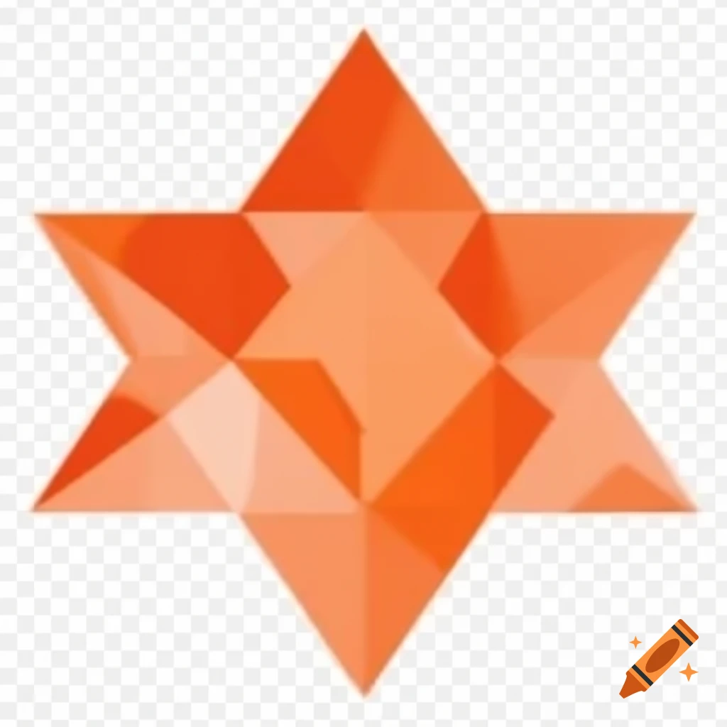 Logo featuring an orange gem cut into three pieces