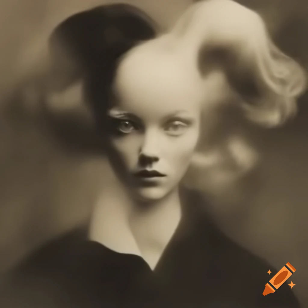 Surrealist composition in black, white, and sepia tones
