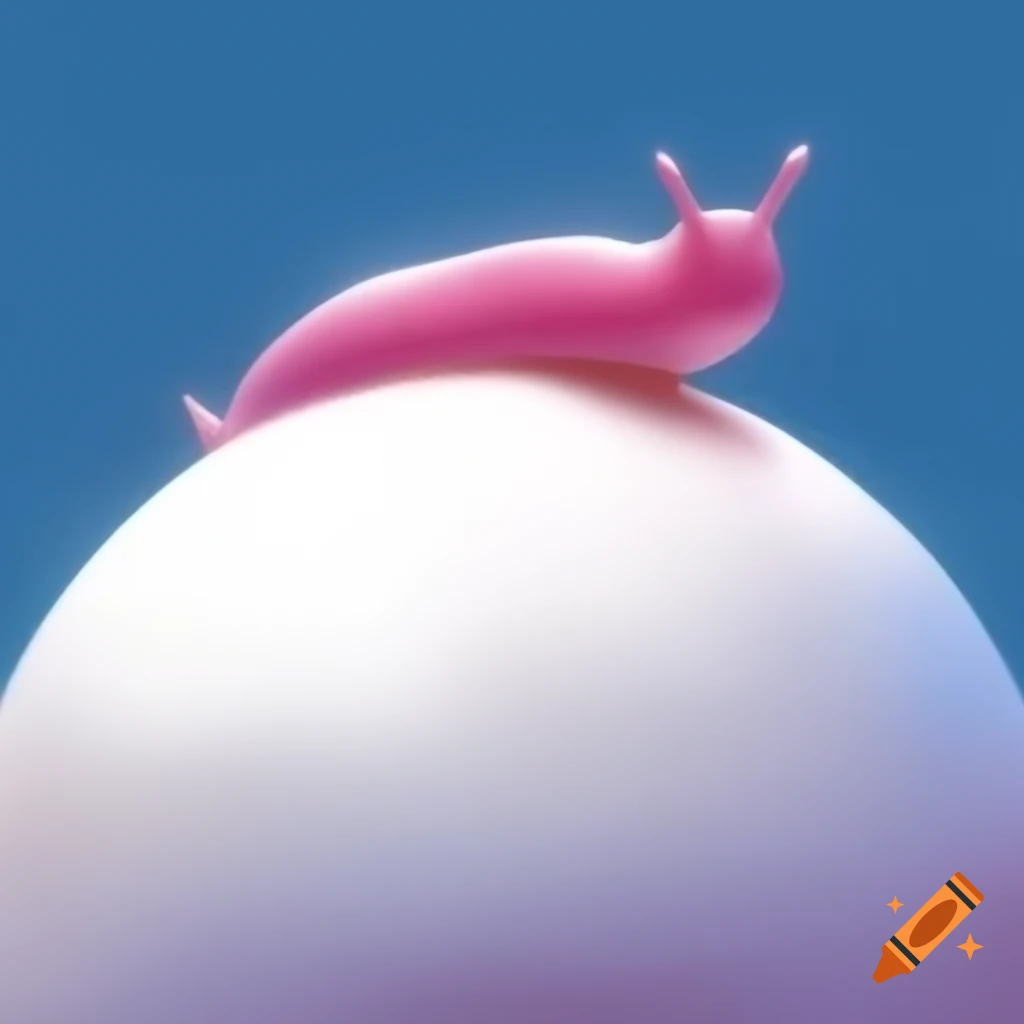 White dome featuring a pink slug on top
