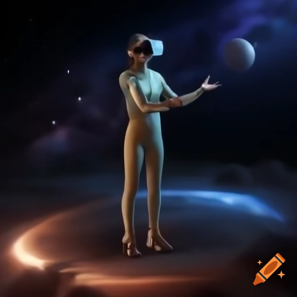 Cosmic surreal scene featuring Dream Weaver Joseph and Super Computer Deep Thought