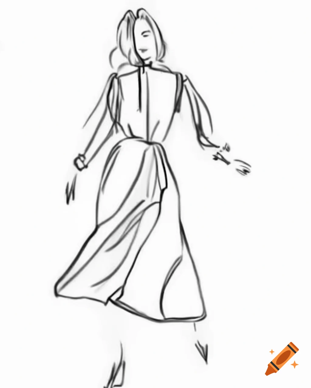 Elegant Dress Design Sketch Showcasing Fashion Creativity On Craiyon