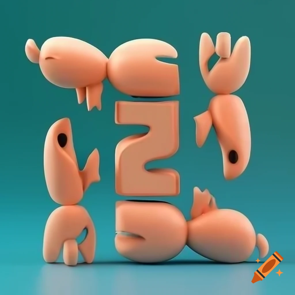 Artistic scene featuring stylized wooden letters forming two oppositely oriented cancers and crayfish
