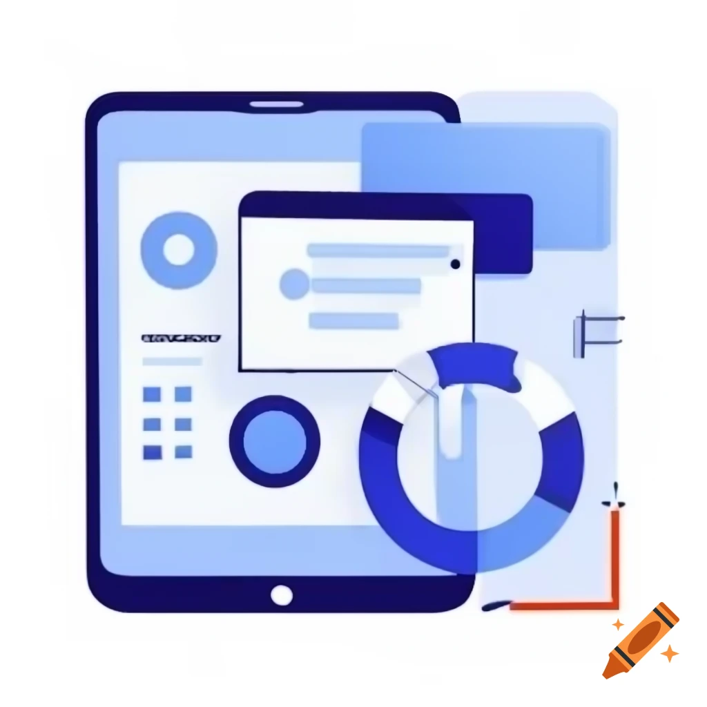 Vector illustration of application focused on artificial intelligence with smartphone elements